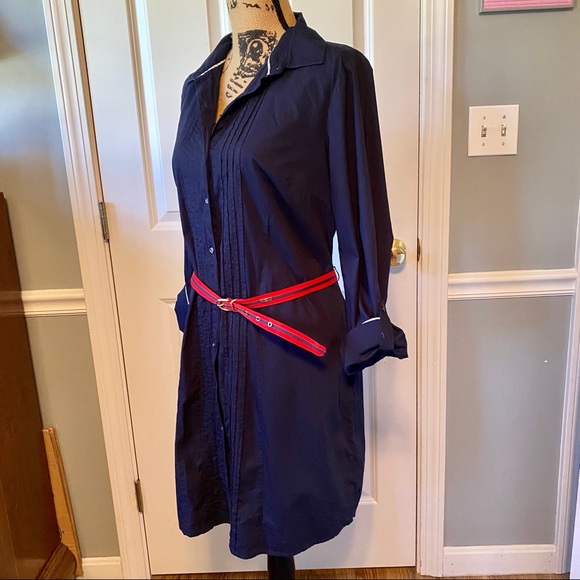 Tommy Hilfiger Navy Blue Belted Dress - Picture 2 of 4